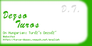 dezso turos business card